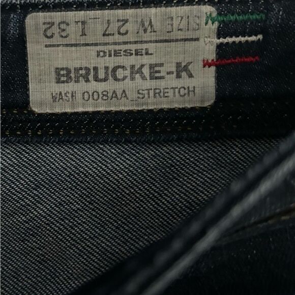 Diesel BRUCKE Dark Wash Straight Leg Jeans Size 27 - Picture 6 of 12